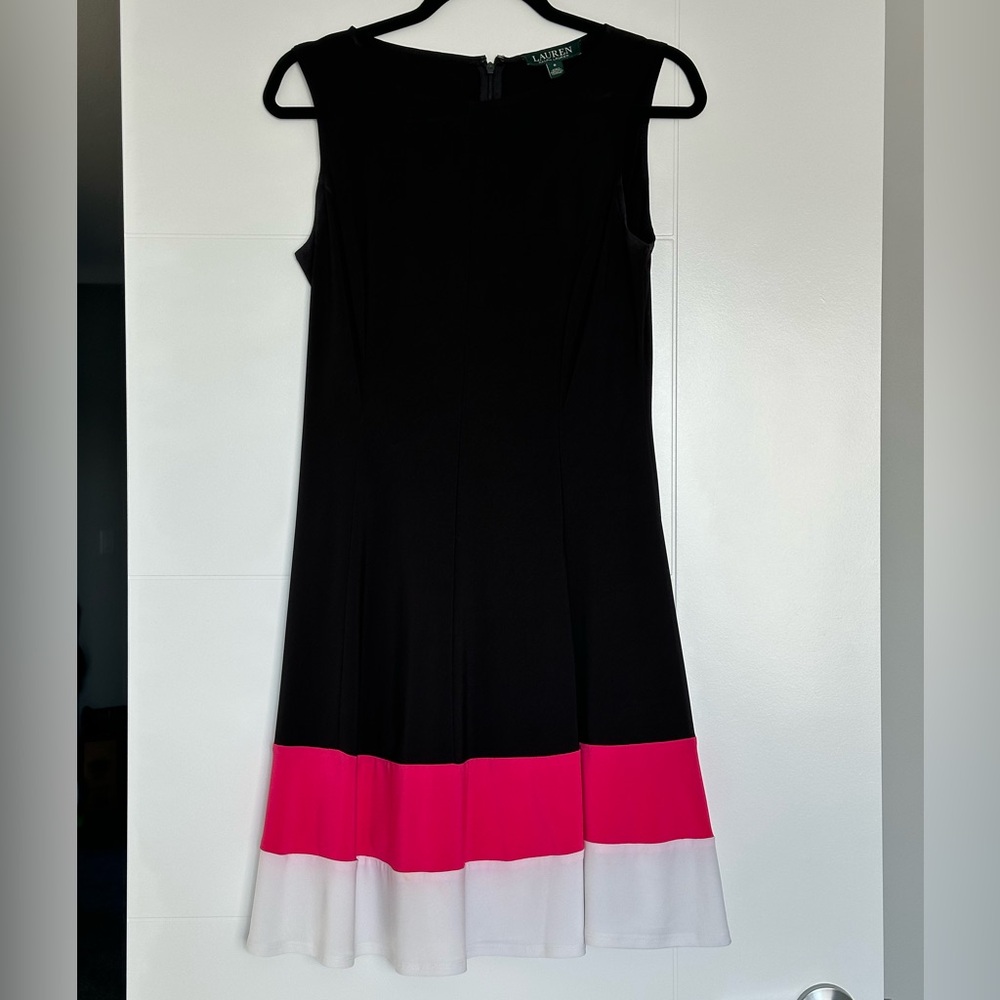 Lauren Ralph Lauren Black, Pink, and White Dress